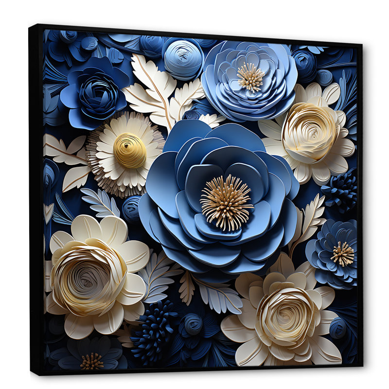 Ranunculus Bouquet IV sur toile, H 24 po x l 24 po x P 1 po, Cadre flottant noir
