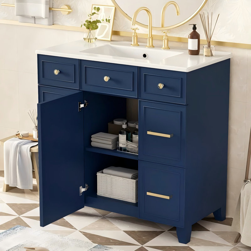36" Single Bathroom Vanity Set, Blue