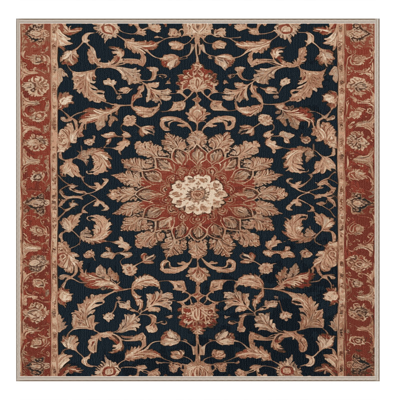 Tapis brun lavable à la machine, Carré 7 pi