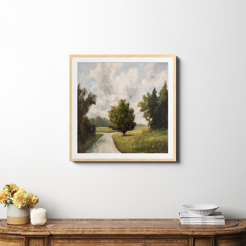 «Around The Bend» encadré par Miss Mustard Seed, peinture, Oui, Papier encadré naturel, H 30 po x l 30 po x P 0,75 po