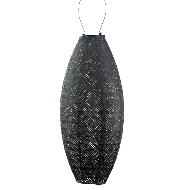 Longue lanterne ovale en mosaïque, gris foncé