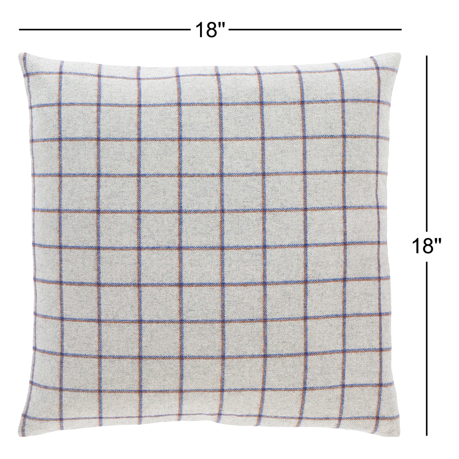 Saratoga Plaid Wool Pillow Cover, 18" H x 18" W