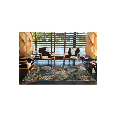 Forest and Animal Zebra Pattern Modern Decorative Machine Washable Rug