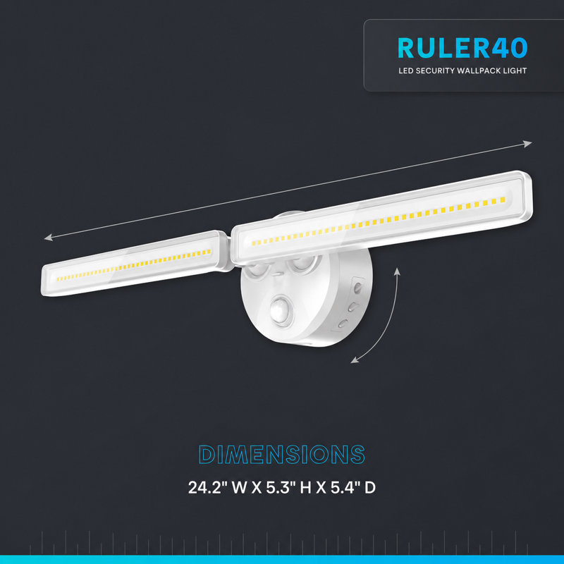Lumière extérieure à détecteur de mouvement, têtes à DEL jumelles, lumière d'inondation extérieure avec capteurs, crépuscule à l'aube, 4 000 lumens, lumière de sécurité à DEL 5 CCT