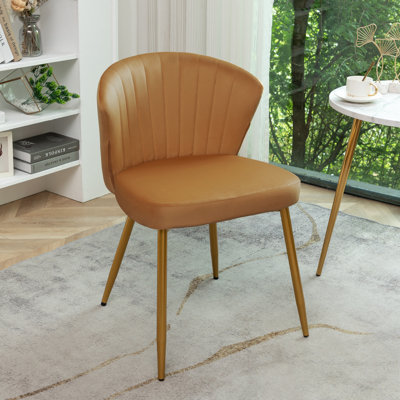Fauteuil d'appoint moderne en velours avec pieds en métal