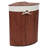 Space-Saving Bamboo Corner Laundry Hamper with Lid – 19 Gallon/73L Collapsible Clothes Basket – Removable Washable Liner – Decorative Wicker Storage for Bedroom, Bathroom, Apartment – Dark Brown-572926790