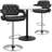 Ferdinando 3 Pieces Adjustabel Round Bar Table Stool with PU Leather Swivel Pub Chairs Set-694743676-694743673