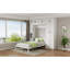 Lit blanc avec tablettes et armoires - Lit double économe en espace, avec casiers, armoires et construction fiable