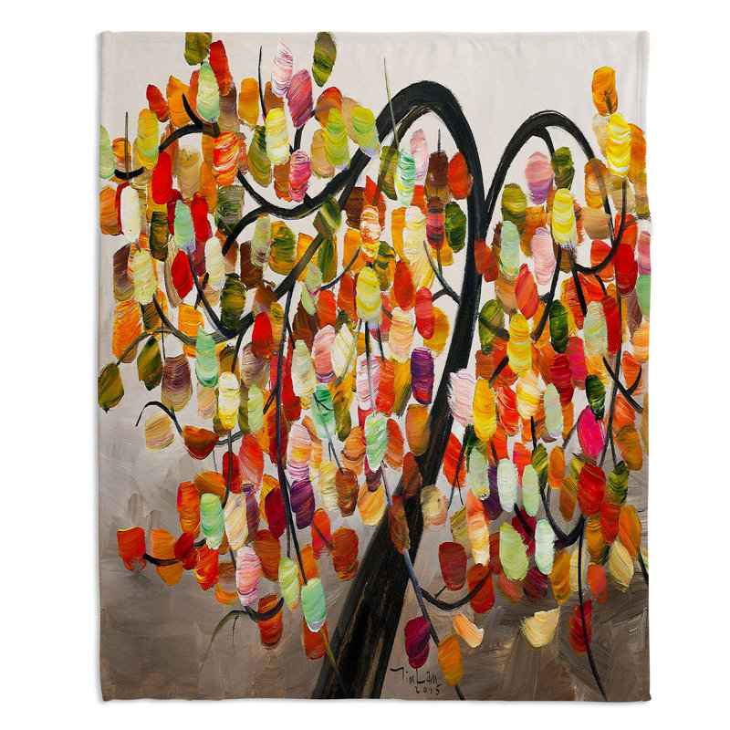 Couverture sherpa douce color tree ix, l 68 po x L 80 po