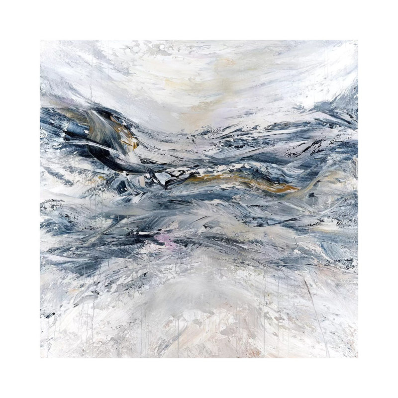«Ice Blue Mountain» par - Toile tendue, H 12 po x l 12 po x P 0,75 po