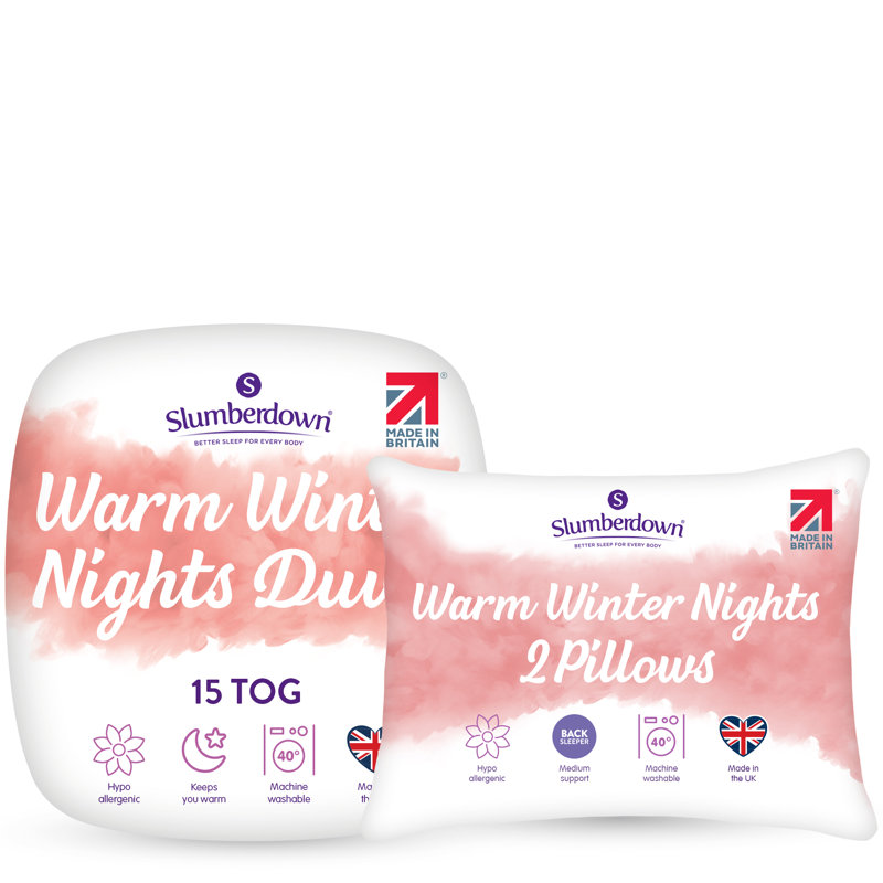 Warm Winter Nights 15 Tog Duvet + 2 Pillows, Super King