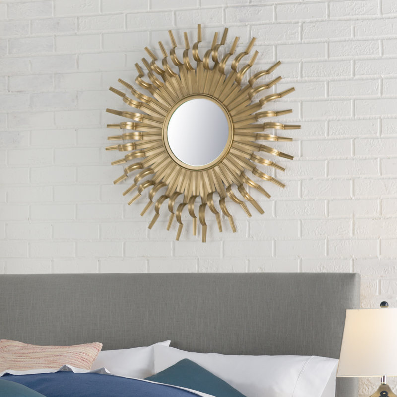 Wald Metal Flat Wall Mirror, Gold