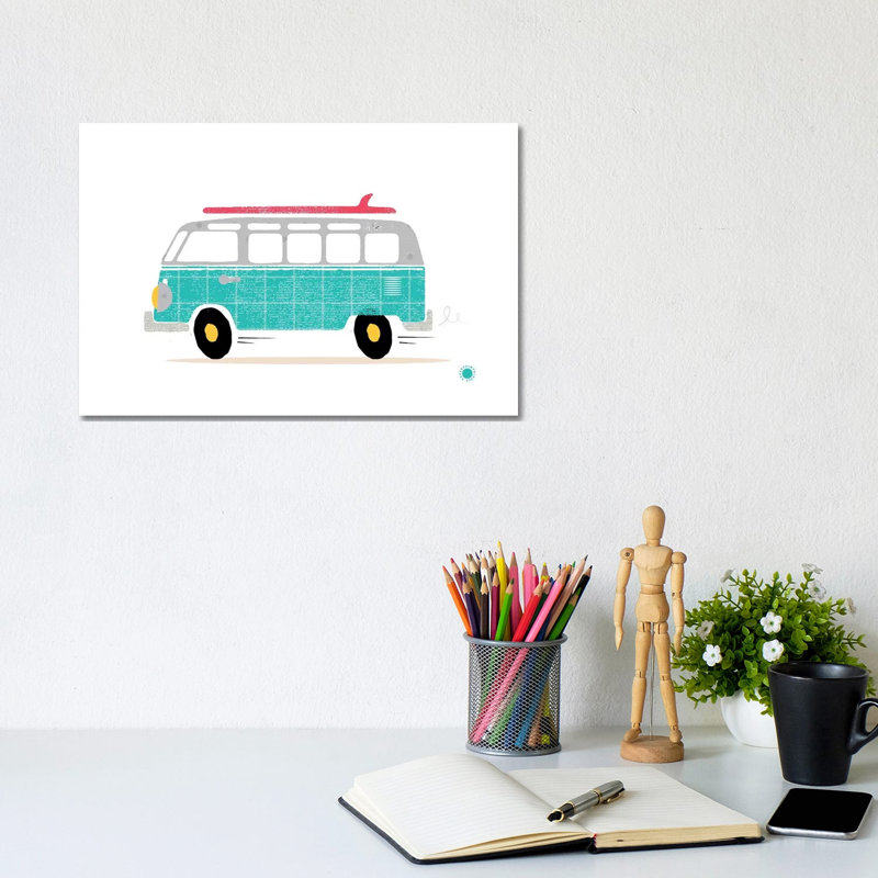 Van by PaperPaintPixels - Wrapped Canvas Painting, 20.32cm H x 30.48cm W x 1.91cm D