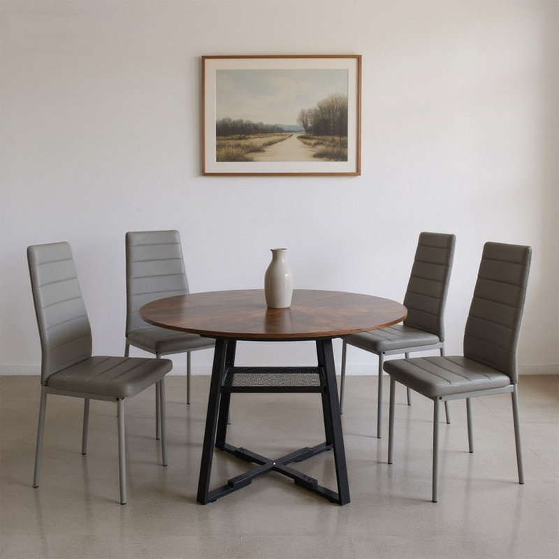 4 - Person Dining Set, Grey/Black