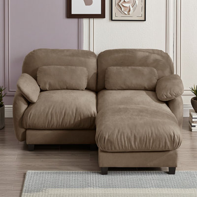 Two Seat Modular Sofa with Removable Ottoman