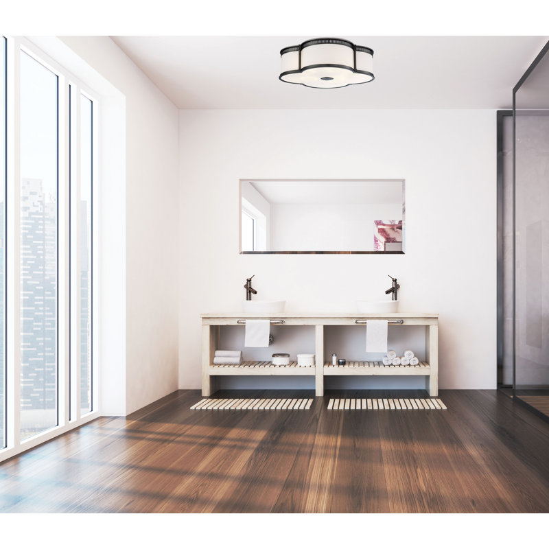 Surbit Glass LED Flush Mount, Harvard Court Bronze