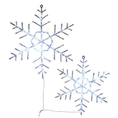 La paire de flocons de neige en cristal hexagonal Holiday Aisle® avec lumières DEL