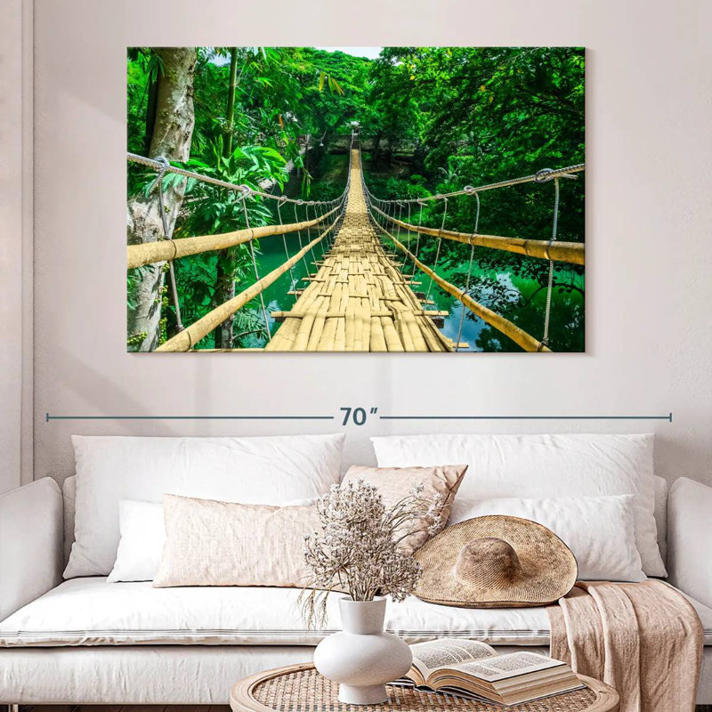 Lilie Sipatan River Bamboo Bridge, 34" H x 51" W