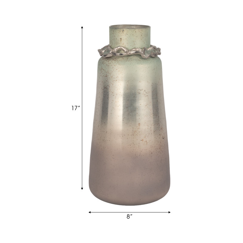 Glass Vases Glass and Metal Glam Design with Decorative Chain Accent for Modern Interiors and Stylish Display Decor.