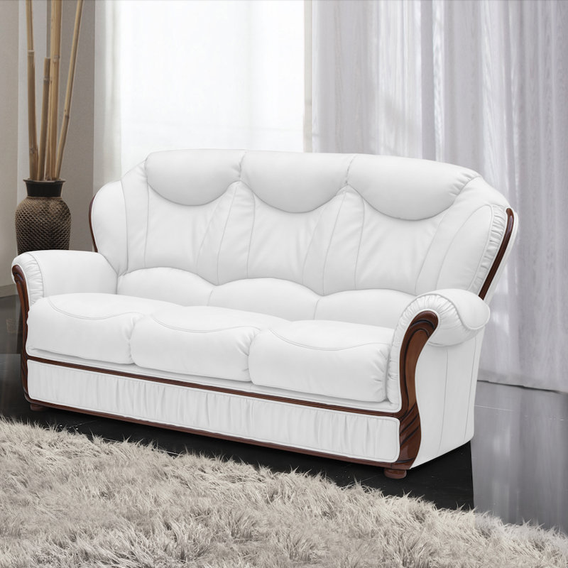 Kipling Faux Leather Sofa, White