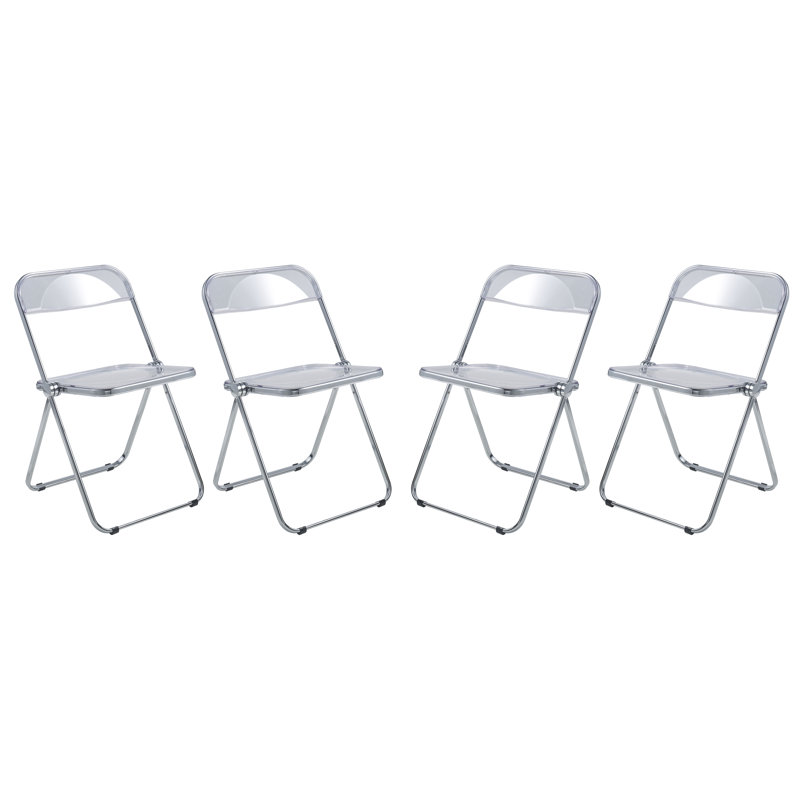 Chaise d'appoint de salle à manger Lawrence, Transparent, Chrome