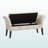 Opulence French Laundry Fabric Storage Ottoman Bench, Script Pattern, 25.88" H X 52.76" W X 17.99" D