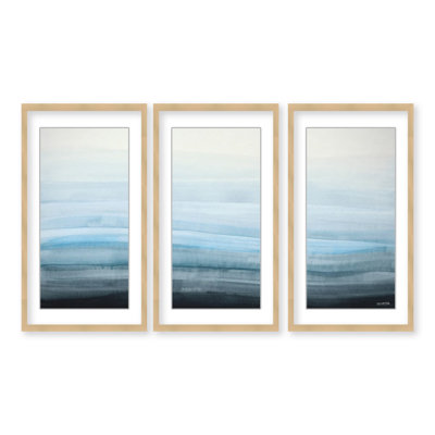 « Coastal Mist » par Norman Wyatt Jr. - Ensemble de trois impressions sur toile