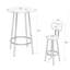 3 Pieces Round Bar Table Set With Backrest And Partition, Perfect For Small Spaces And Modern Kitchens, Includes 2 Stools, Dining Table Set-1125112639
