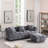 86.61'' W Upholstered Sofa with Ottoman-1481114843