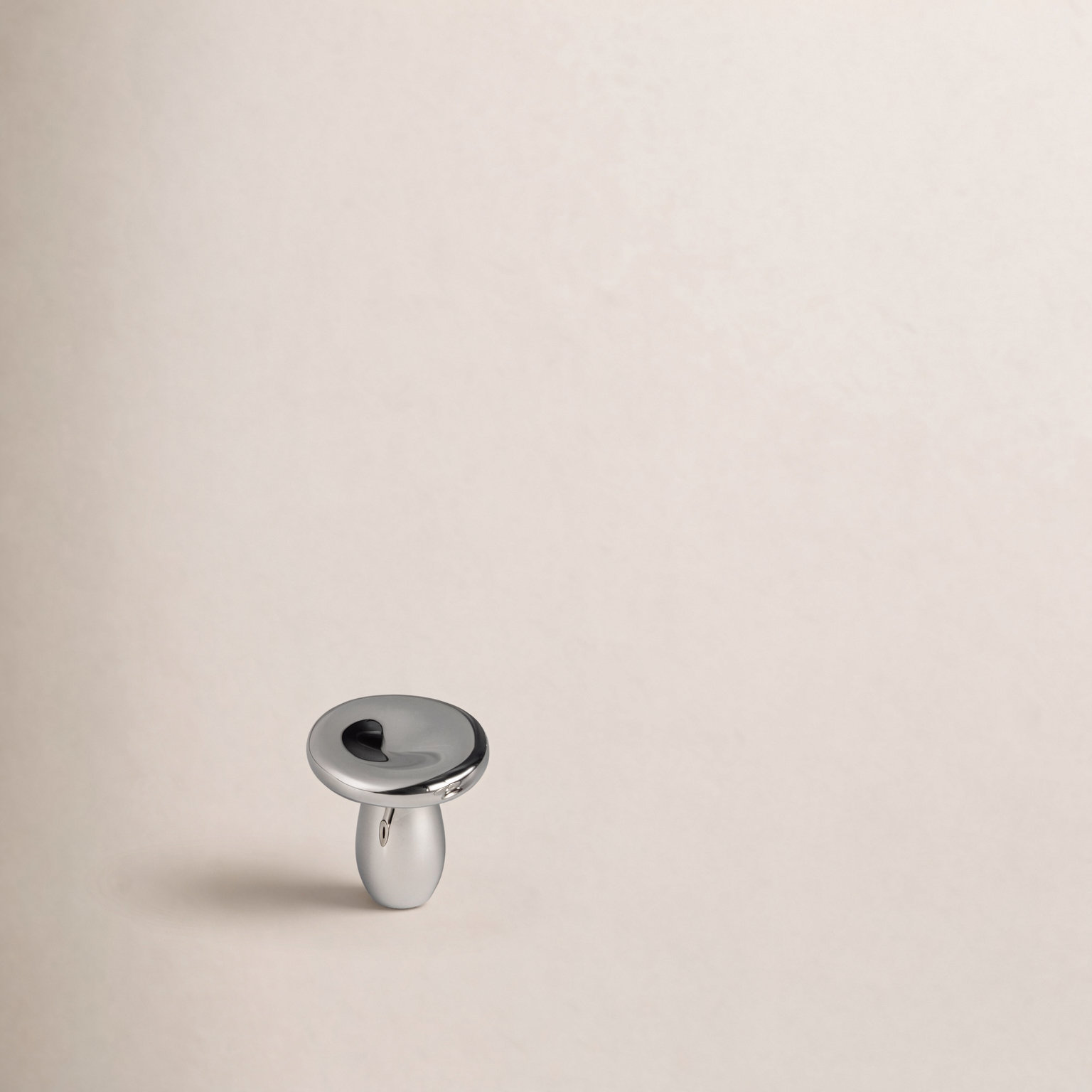 Titanium Silver Double-Layer Mushroom Knob