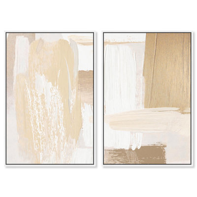 Tactile Textures II Canvas Set of 2 Abstract Boho Art by Art Remedy