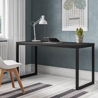 Berenice Solid Steel Office Desk - Modern Home Office Desk – Desk with Sturdy Steel Frame & Spacious Work Surface – Contemporary Computer Desk for Study or Bedroom