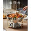 Ensemble de 6 réchauds 5QT pour buffet, ensemble de réchaud rond en acier inoxydable avec couvercles en verre, ensembles de chauffe-plats pour la restauration