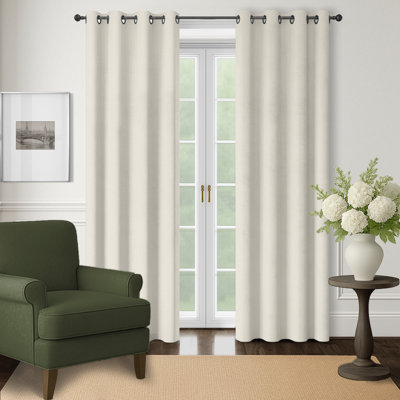 Ferling Ivory Grommet Top Drapery Panel Set of 2 - 50x72