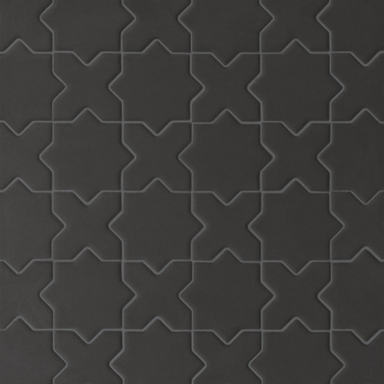 Le Cafe 2" x 2" Cross and Star Matte Porcelain Mosaic Tile
