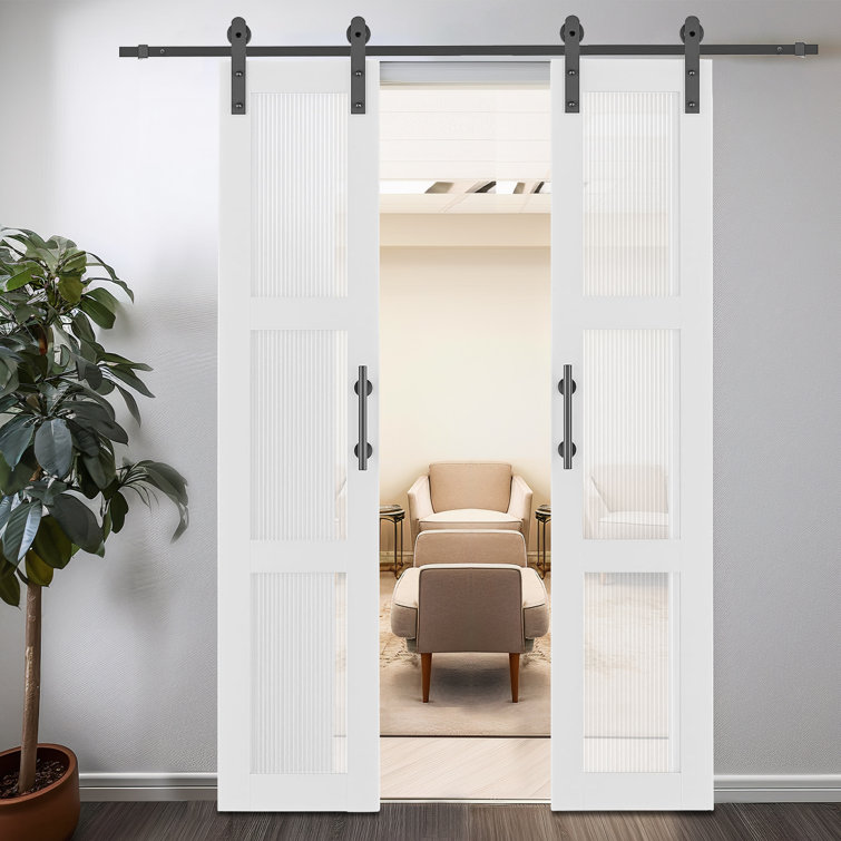 Glass Barn Door with Installation Hardware Kit