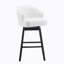 Ensemble de 2 tabourets de comptoir pivotants 33,25 ", tabourets de bar rembourrés à hauteur de comptoir avec structure en bois d'hévéa massif, dossier, repose-pieds, tabourets de bar sans accoudoir pour bar personnel, comptoir de cuisine, noir et bei