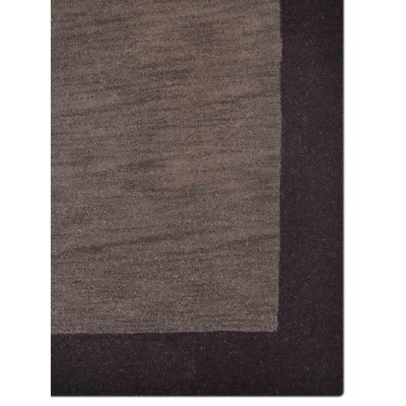 Tapis écologiques en laine touffetée à la main Kaylie - Rectangle, noir anthracite, design moderne contemporain, tapis antidérapants faits à la main épais pour salon, chambre à coucher