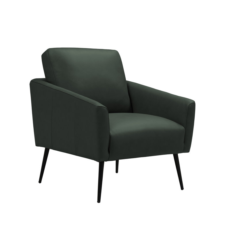 Neubauer Leather Armchair, Black Genuine Leather