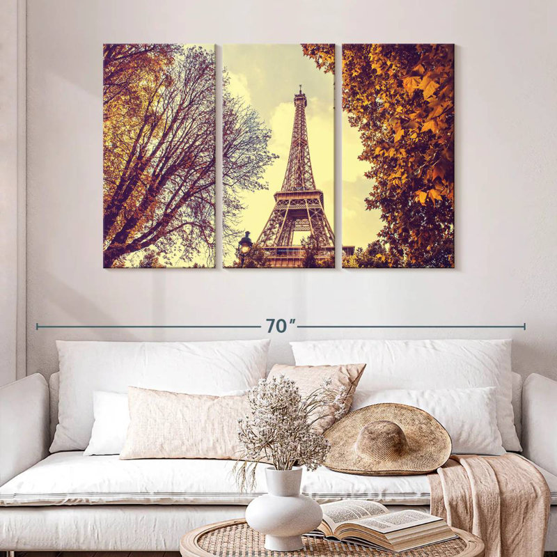 Sebbie Eiffel Tower During Autumn, 32" H x 50" W