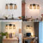 Applique murale à bras 3 lumières Boho avec abat-jour noir tissé pour miroir 