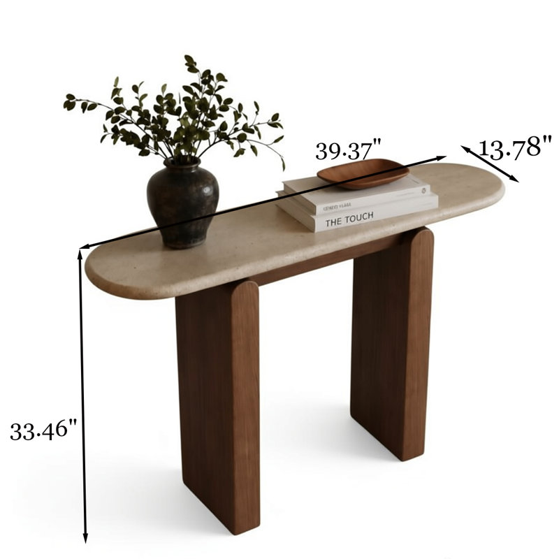 Console en bois massif 39,37 po, H 33,46 po x l 39,37 po x P 13,78 po
