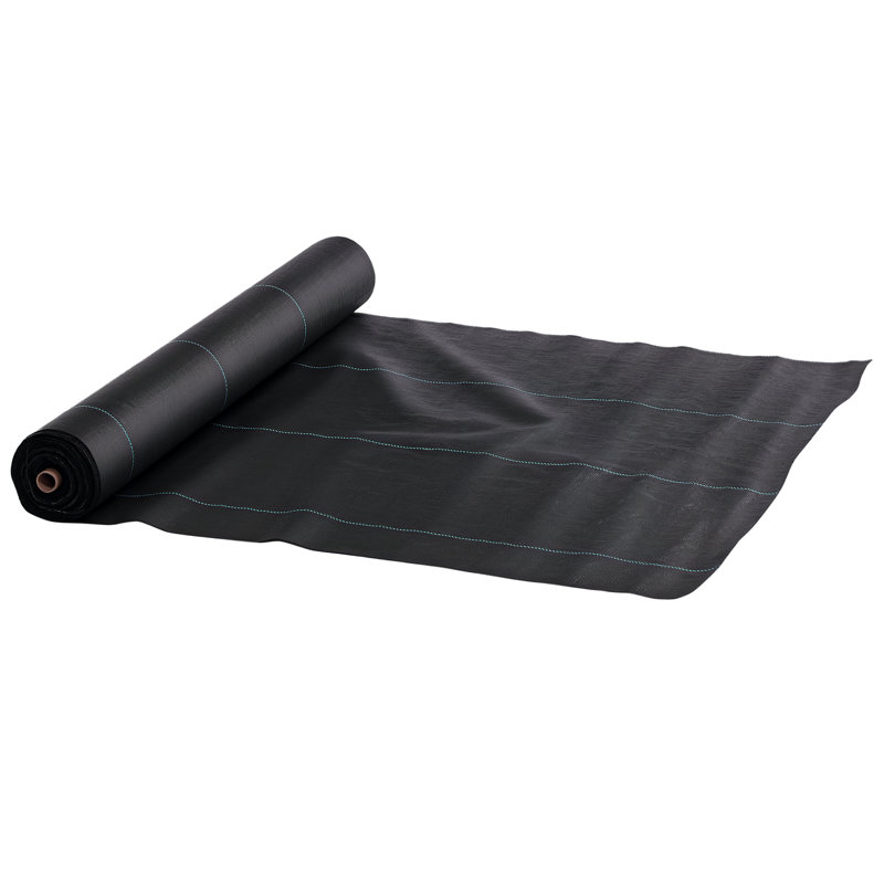 Outsunny 2m x 100m Heavy Duty Weed Control Membrane Weed Membrane Black