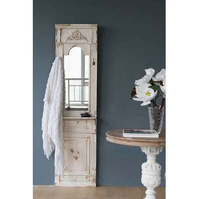 Miroir mural 20 po x 76 po, blanc antique rétro