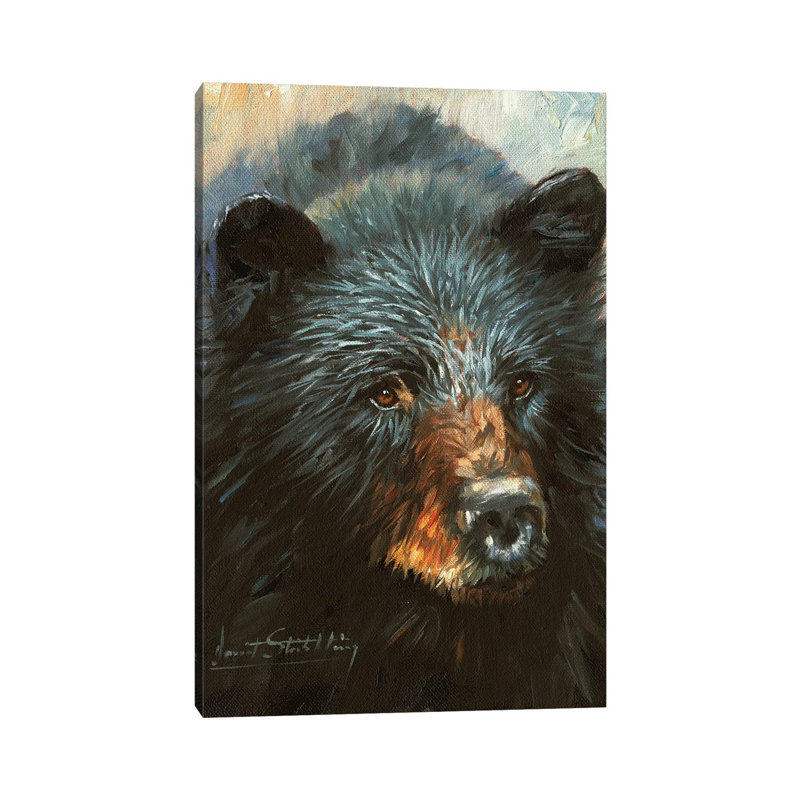 Black Bear by David Stribbling - Wrapped Canvas Painting, 152.5 cm H x 101.5 cm W