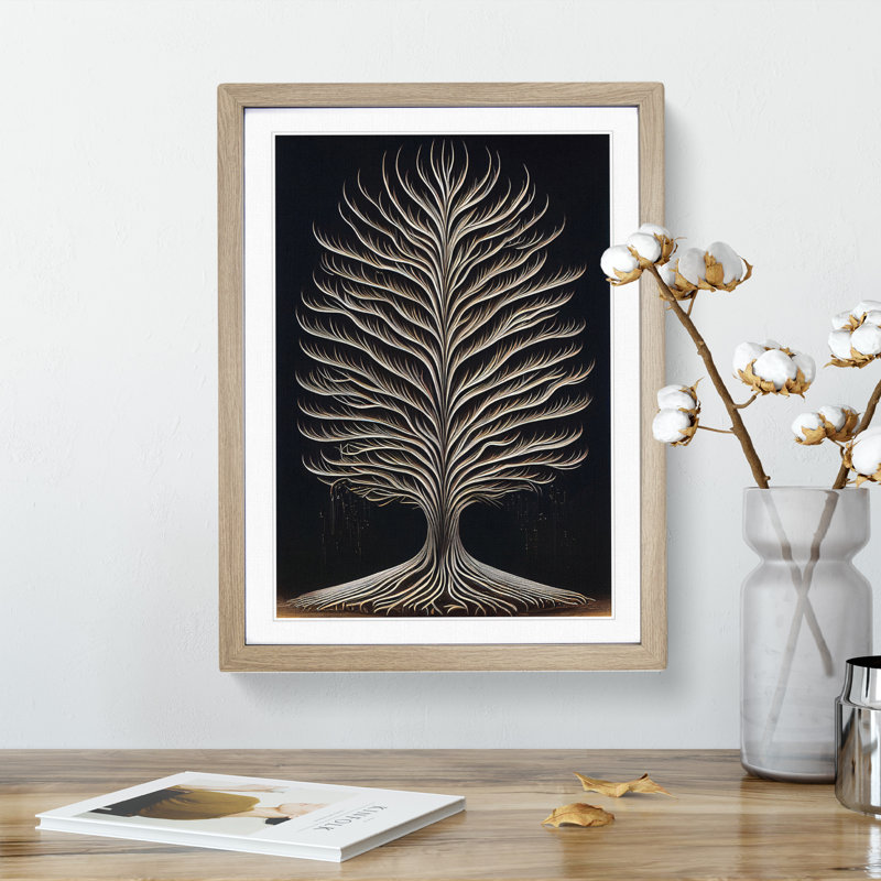 Classical Tree No.2 - Single Picture Frame Print, 64cm H x 46cm W x 2cm D, Oak
