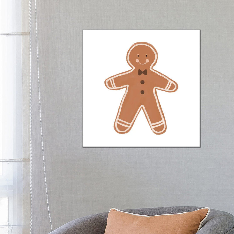 Reproduction d’art, "Gingerbread Man" par Orara studio, H 26 po x l 26 po x P 1,5 po, Toile tendue, Pas de tapis