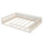 Lit plateforme tapissier en bois pleine grandeur avec garde-corps et coussin-113929705