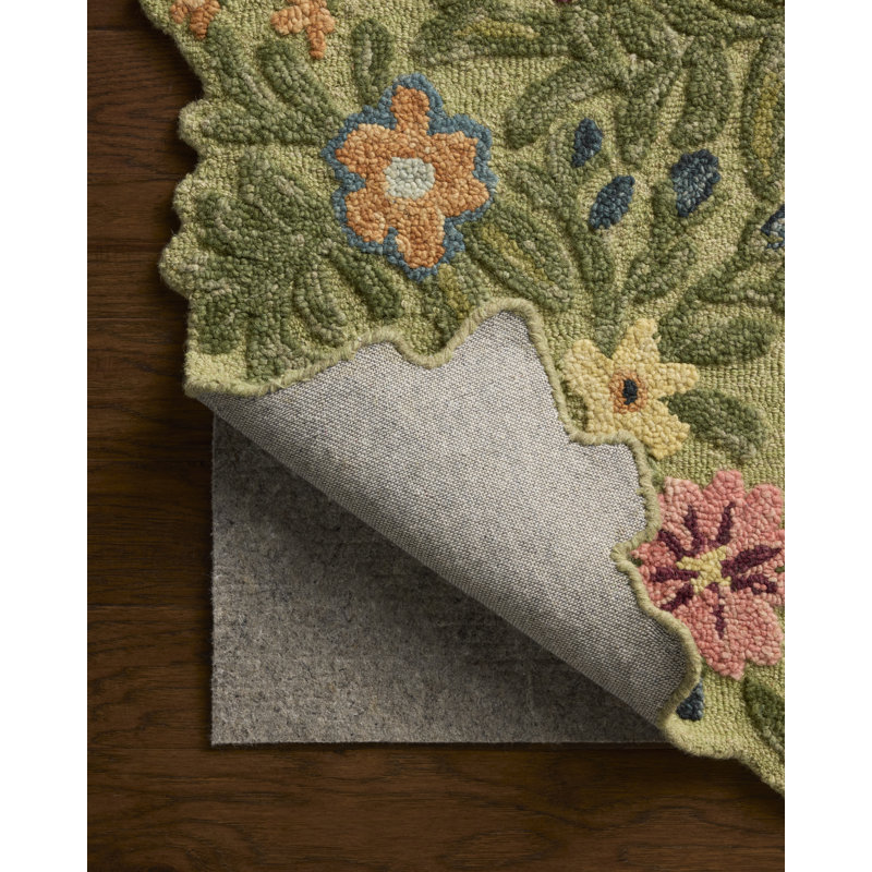 Rifle Paper Company x Loloi Edith Green / Multi  Area Rug, Runner 2'6" x 7'6",  Green/Multicolor 