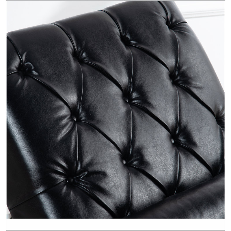 Upholstered Chaise Lounge, Black